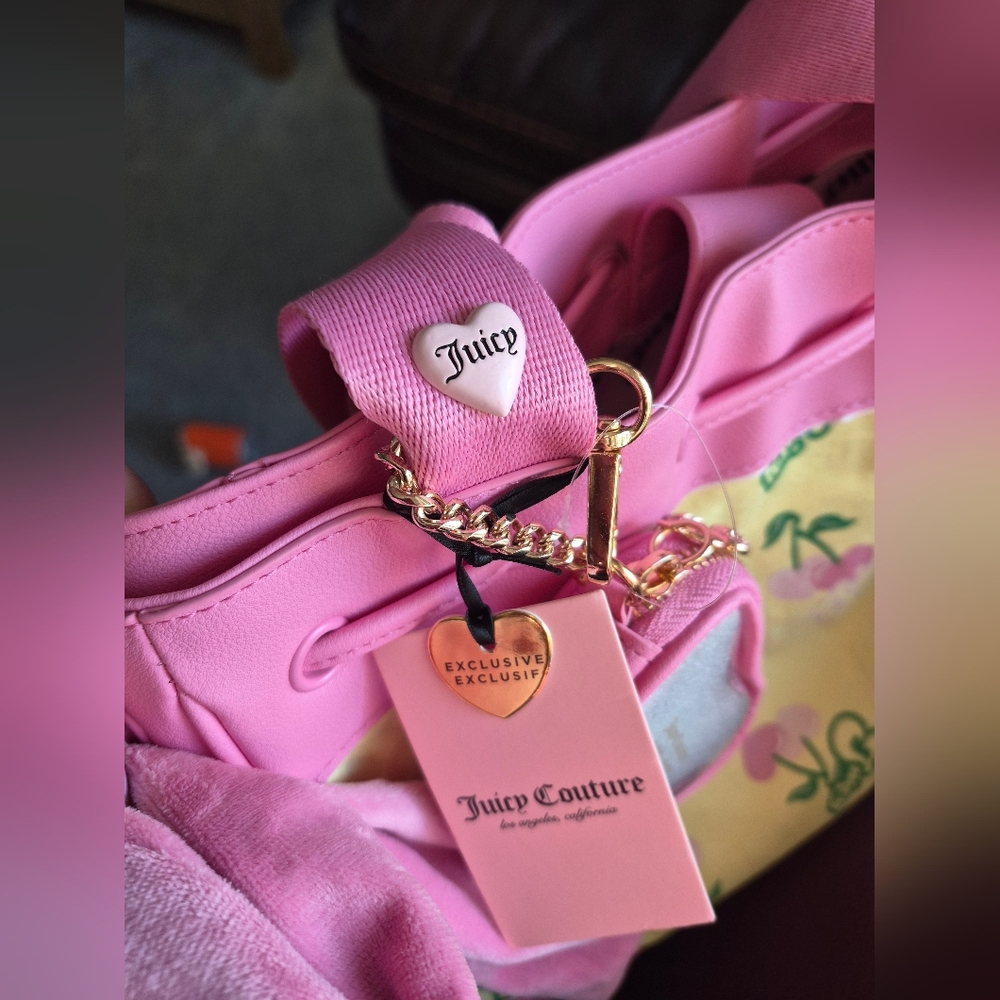 Juicy Couture Retro Yellow Cherry Daydreamer Tote - Picture 4 of 8